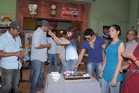 Shruti Haasan Birthday at Yevadu Set